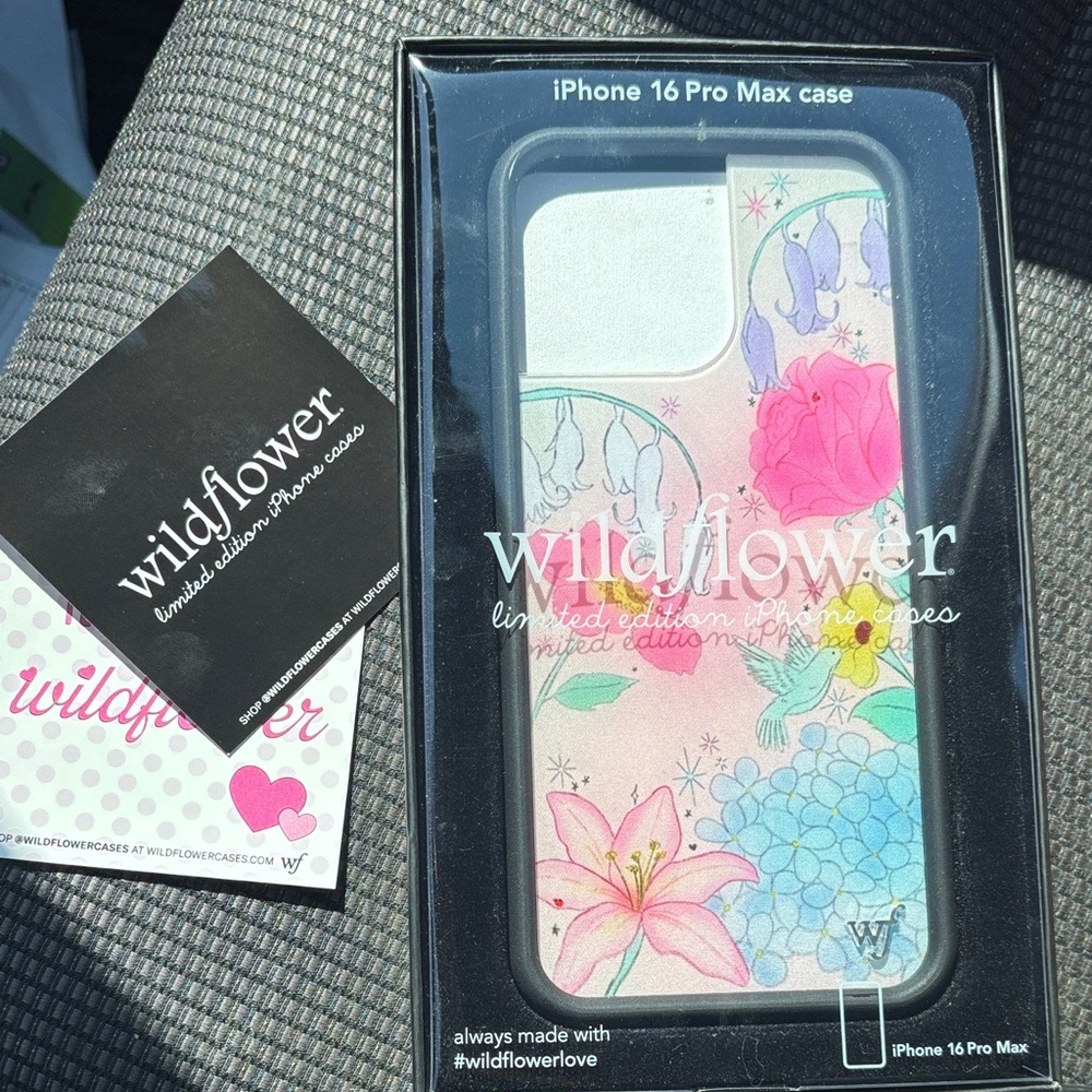Wildflowers iPhone 16 Pro Max Case - Pink and Blue Floral